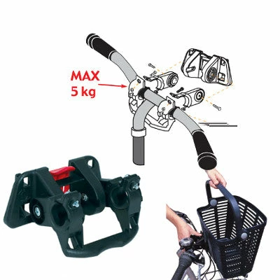 Bellelli Panier Vélo Avant Noir Inoxydable Sur Guidon – Image 6